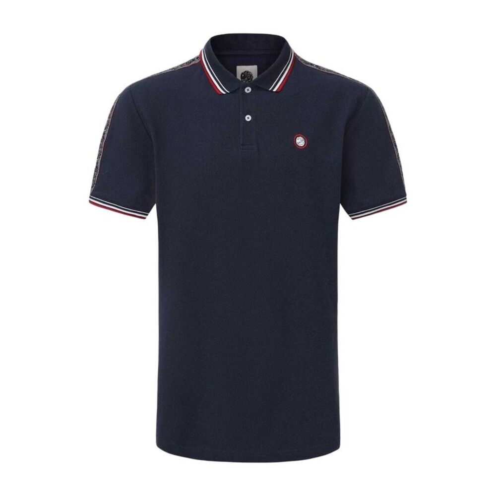 Pretty Green Mens Logo Taped Polo Shirt / Navy
